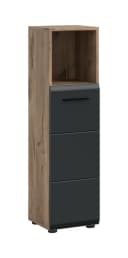 furnling Stauraumschrank Ivy Compact Schwarz Matt mit offener Ablage Bild 2