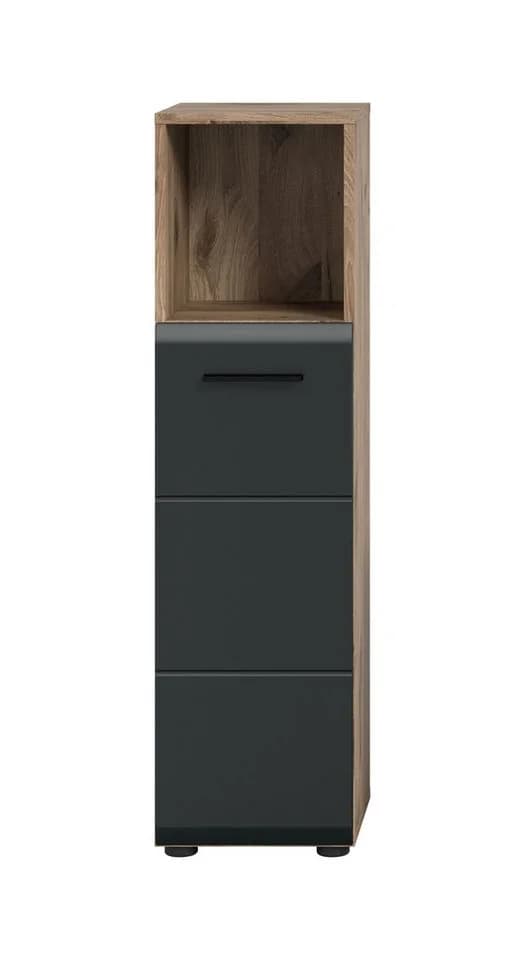 furnling Stauraumschrank Ivy Compact Schwarz Matt mit offener Ablage - Bild 3