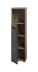 furnling Stauraumschrank Ivy Compact Schwarz Matt mit offener Ablage Bild 4