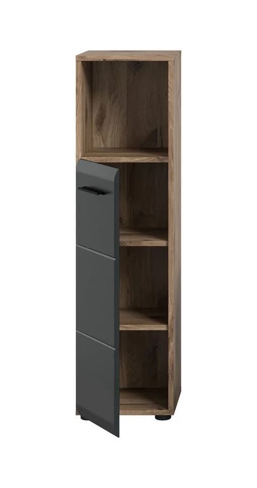 furnling Stauraumschrank Ivy Compact Schwarz Matt mit offener Ablage - Bild 4