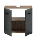 furnling Waschbeckenunterschrank Ivy Schwarz Matt Nox Oak 2 Türen Bild 4
