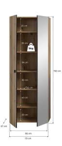 furnling Garderobenschrank Stalon Braun Spiegeltür Bild 5