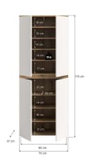 furnling Mehrzweckschrank Sarca 4 Türen 9 Fächer Kleiderstange Weiß Eiche Bild 4