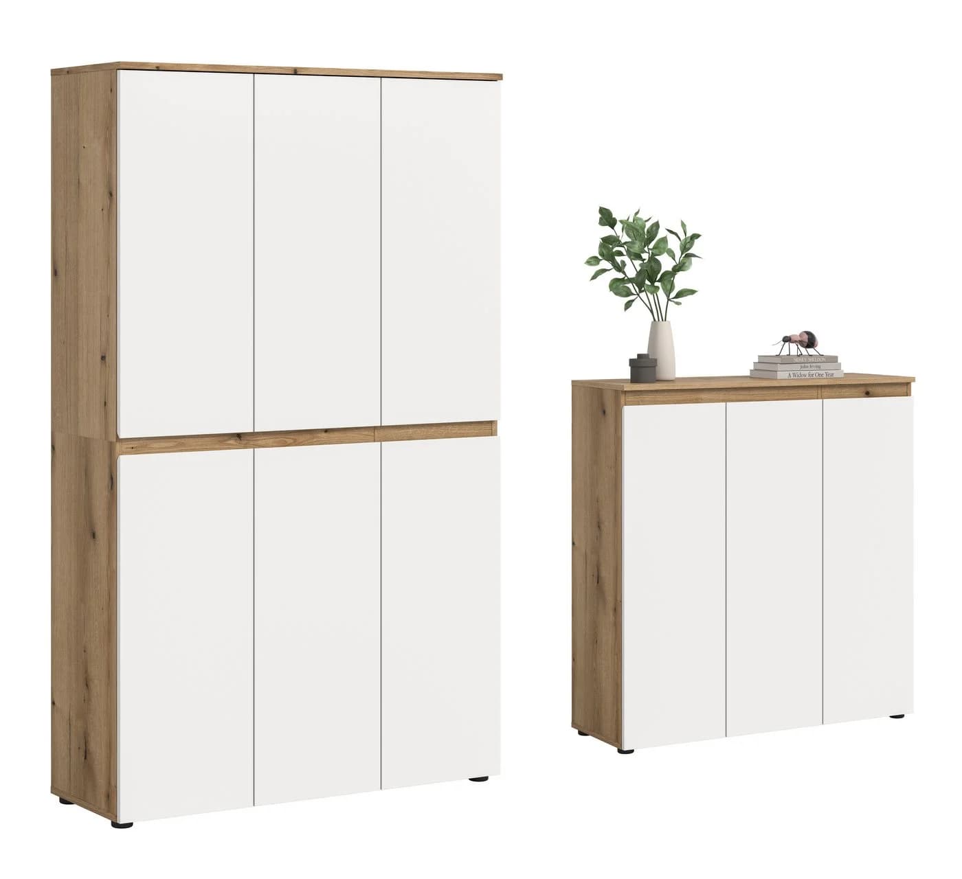 furnling Mehrzweckschrank-Set Sarca Weiß Evoke Oak 28 Fächer - Bild 2