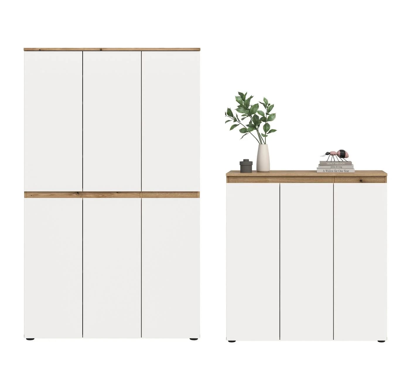 furnling Mehrzweckschrank-Set Sarca Weiß Evoke Oak 28 Fächer - Bild 3