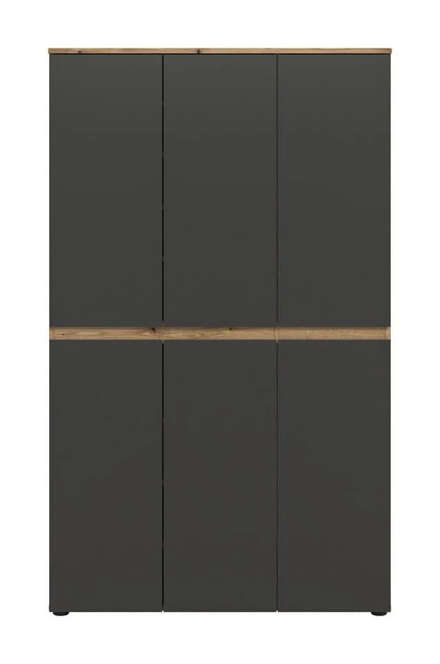 furnling Mehrzweckschrank Sarca 1 Kleiderstange 6 Türen Anthrazit/Eiche - Bild 3