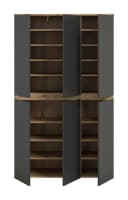 furnling Mehrzweckschrank Sarca 1 Kleiderstange 6 Türen Anthrazit/Eiche Bild 4