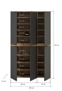 furnling Mehrzweckschrank Sarca 1 Kleiderstange 6 Türen Anthrazit/Eiche Bild 5
