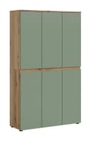 furnling Mehrzweckschrank Sarca 1 mit Kleiderstange, 6 Türen, 18 Fächer, Grün Bild 2