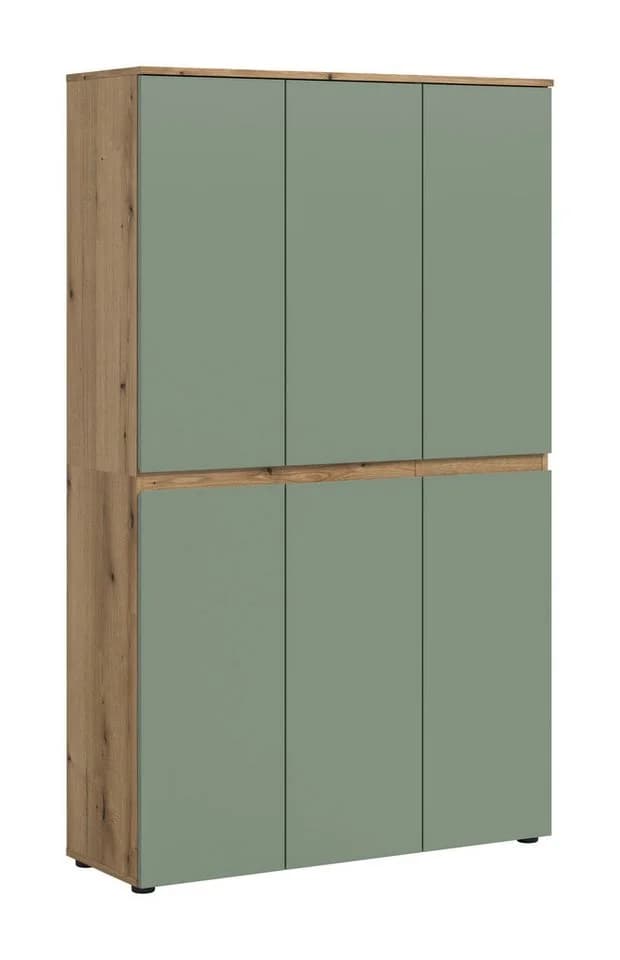 furnling Mehrzweckschrank Sarca 1 mit Kleiderstange, 6 Türen, 18 Fächer, Grün - Bild 2