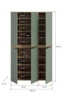 furnling Mehrzweckschrank Sarca 1 mit Kleiderstange, 6 Türen, 18 Fächer, Grün Bild 5