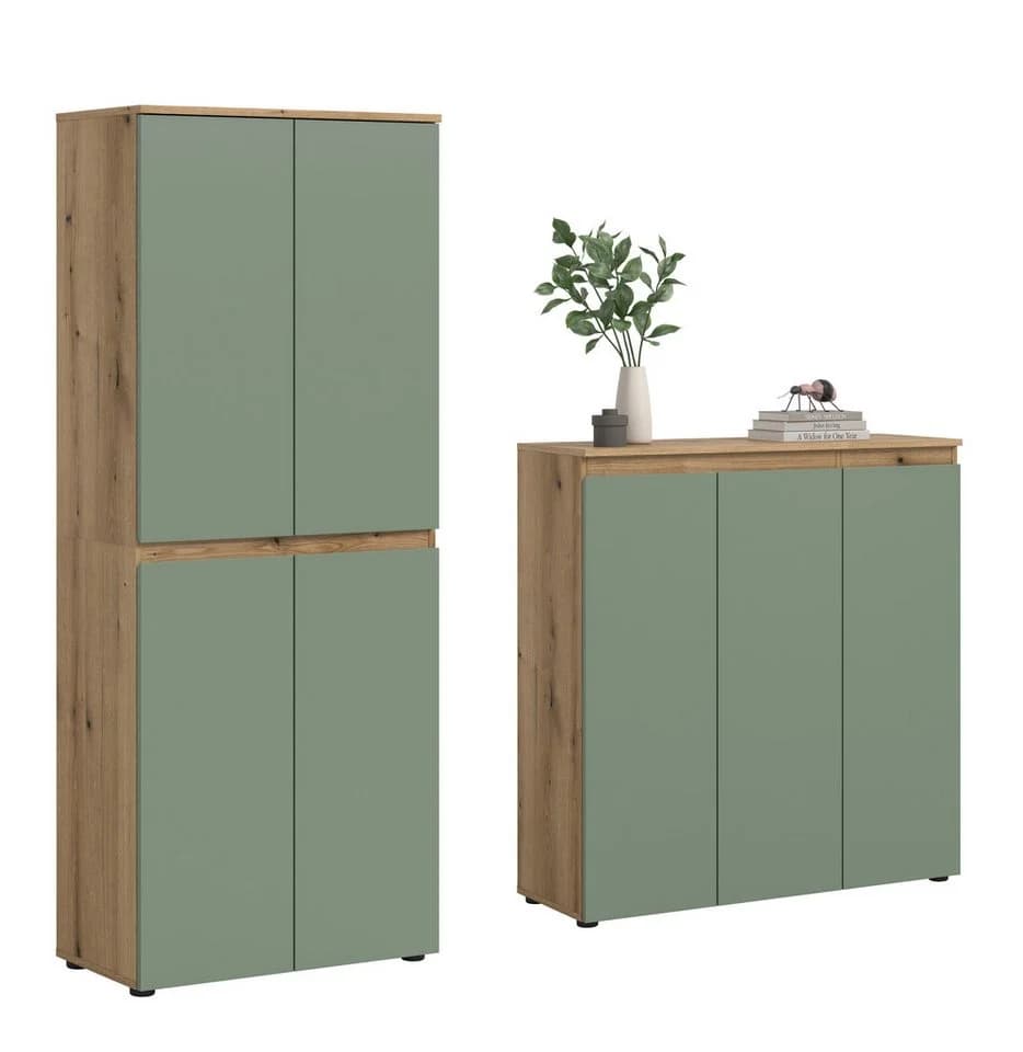 furnling Mehrzweckschrank-Set Sarca 2-tlg. Kommode & Schrank Grün - Bild 2