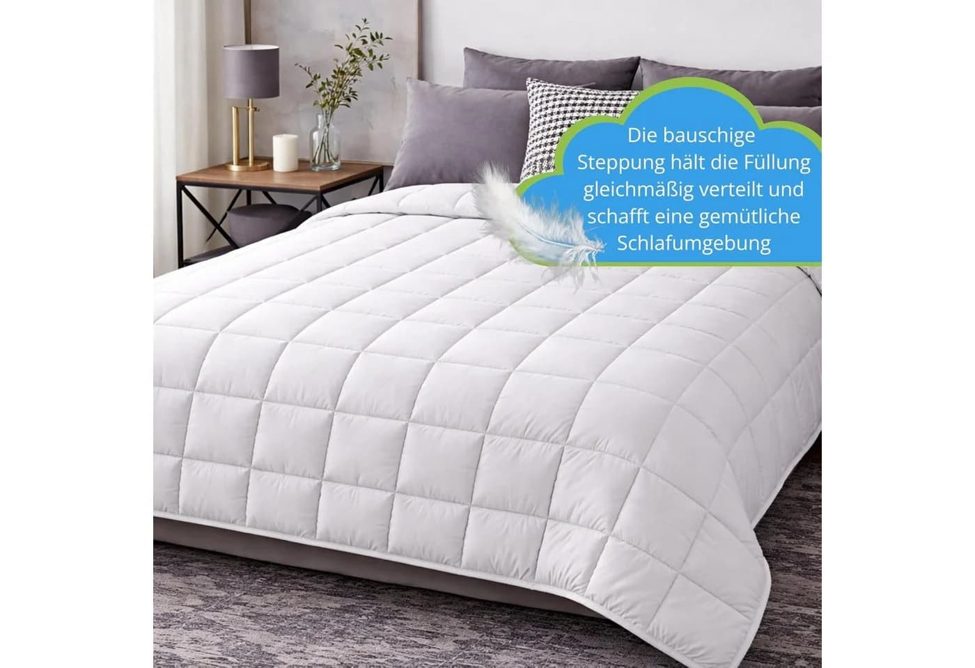 Bodyprotect Daunenbettdecke 70% Daunen 30% Federn 100% Baumwolle Weiß - Bild 3