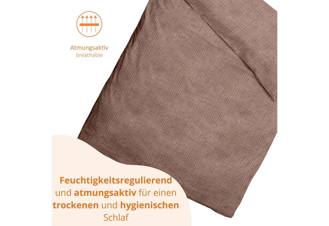 sleepling Bettwäsche Musselin Braun 100% Baumwolle - Bild 3