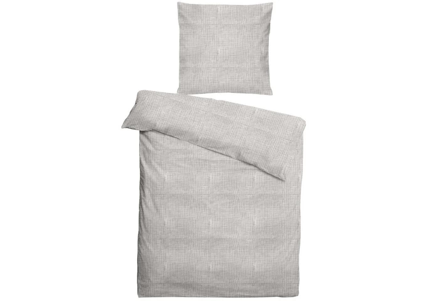 sleepling Bettwäsche Musselin Grau 100% Baumwolle Crinkle-Look