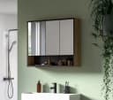 furnling Badezimmerspiegelschrank Benno 3 Spiegeltüren Braun Bild 1