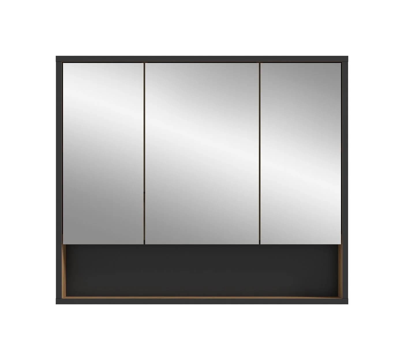 furnling Badezimmerspiegelschrank Benno 3 Spiegeltüren Braun - Bild 3