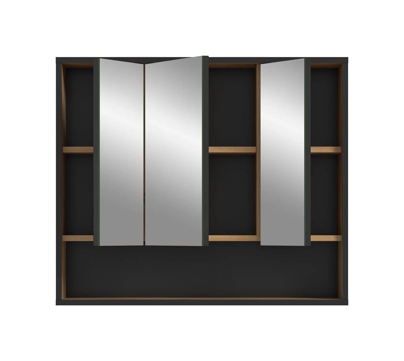 furnling Badezimmerspiegelschrank Benno 3 Spiegeltüren Braun - Bild 4