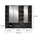 furnling Badezimmerspiegelschrank Benno 3 Spiegeltüren Braun Bild 5