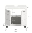 furnling Waschbeckenunterschrank Scott Weiß Hochglanz mit Rollen Bild 5