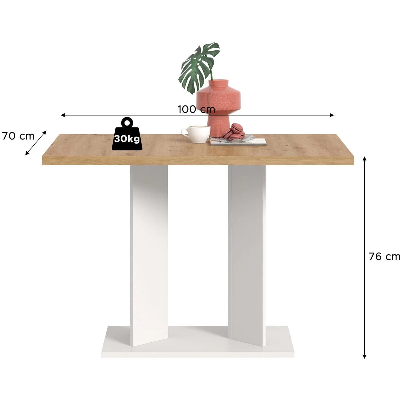 furnling Esstisch Gusto Weiß Artisan Eiche Nachbildung - Bild 4