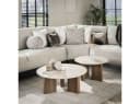 Feeling4Home Couchtisch 2er-Set Joradis Keramik Travertin-Optik Rund Bild 1
