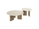 Feeling4Home Couchtisch 2er-Set Joradis Keramik Travertin-Optik Rund Bild 2