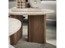 Feeling4Home Couchtisch 2er-Set Joradis Keramik Travertin-Optik Rund Bild 5