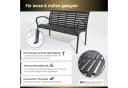 PROREGAL Gartenbank MYKONOS Schwarz 3-Sitzer Holzoptik Bild 5