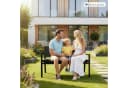 PROREGAL® Gartenbank MALLORCA 3-Sitzer Schwarz Kunststoff Holzoptik Bild 1