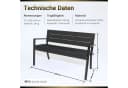 PROREGAL® Gartenbank MALLORCA 3-Sitzer Schwarz Kunststoff Holzoptik Bild 3