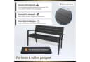 PROREGAL® Gartenbank MALLORCA 3-Sitzer Schwarz Kunststoff Holzoptik Bild 4