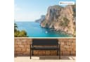 PROREGAL® Gartenbank MALLORCA 3-Sitzer Schwarz Kunststoff Holzoptik Bild 5