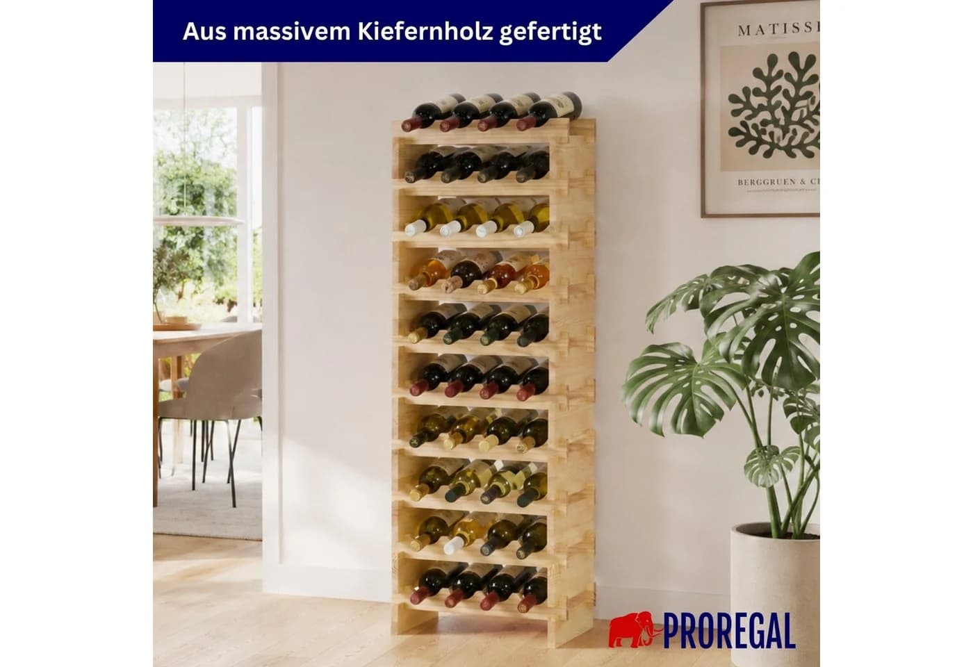 PROREGAL® Weinregal NAVARRA aus Holz Natur - Bild 3