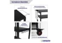 PROREGAL VULCAN Servierwagen 3 Ablagen Metall Outdoor Grillwagen Bild 4