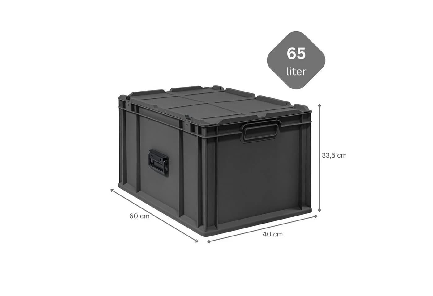 PROREGAL® Stapelbox Eurobox NextGen Portable Schwarz