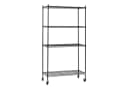 PROREGAL® Standregal HADES Gitterregal mit Rollen Schwarz/Silber Bild 2