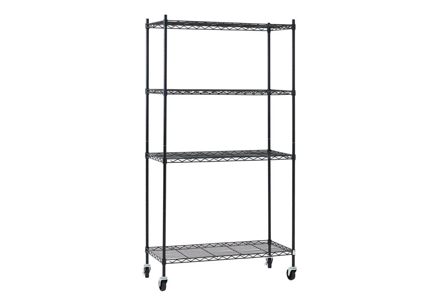 PROREGAL® Standregal HADES Gitterregal mit Rollen Schwarz/Silber - Bild 2