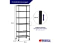 PROREGAL® Standregal HADES Gitterregal mit Rollen Schwarz/Silber Bild 1