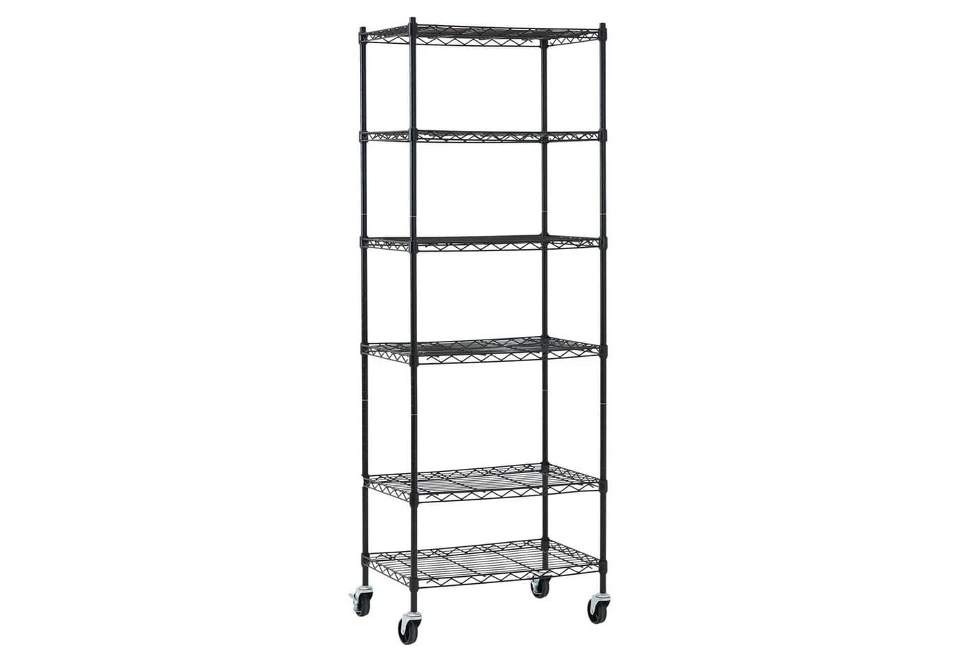 PROREGAL® Standregal HADES Gitterregal mit Rollen Schwarz/Silber - Bild 2