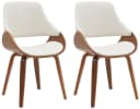 PROREGAL® Esszimmerstuhl MINNEAPOLIS 2er Set Creme/Walnuss Bugholz Bild 2