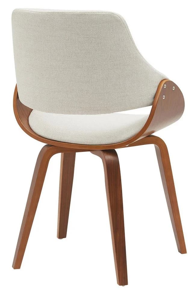 PROREGAL® Esszimmerstuhl MINNEAPOLIS 2er Set Creme/Walnuss Bugholz - Bild 4