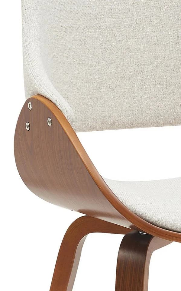 PROREGAL® Esszimmerstuhl MINNEAPOLIS 2er Set Creme/Walnuss Bugholz - Bild 5