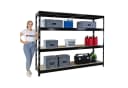 PROREGAL® Schwerlastregal RHINO Schwarz Stahl 240x180x60 cm Bild 1