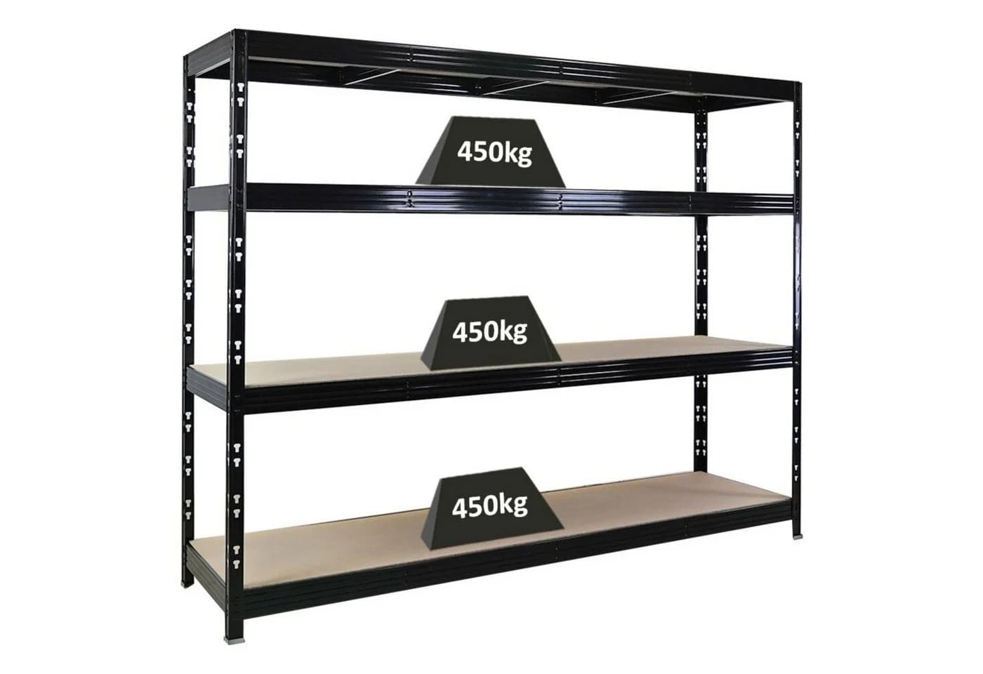 PROREGAL® Schwerlastregal RHINO Schwarz Stahl 240x180x60 cm - Bild 2