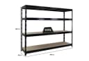 PROREGAL® Schwerlastregal RHINO Schwarz Stahl 240x180x60 cm Bild 3
