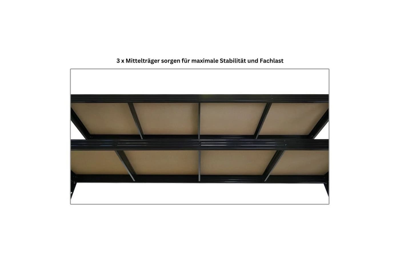 PROREGAL® Schwerlastregal RHINO Schwarz Stahl 240x180x60 cm - Bild 5