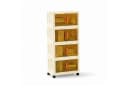 PROREGAL Aufbewahrungsbox EasyCube stapelbar 4 Ebenen weiß mit Rollen Bild 2