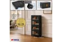 PROREGAL® Aufbewahrungsbox EasyCube stapelbar 4 Ebenen & Rollen Schwarz Bild 1