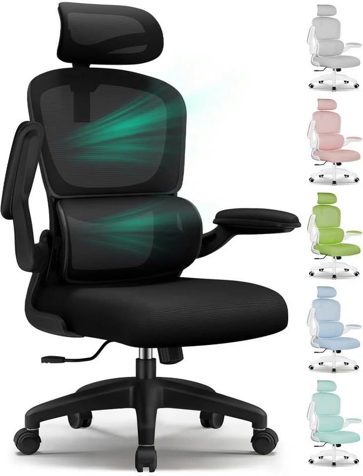 Fukstern Bürostuhl Ergonomischer Bürostuhl mit 90° klappbaren Armlehnen - Bild 2